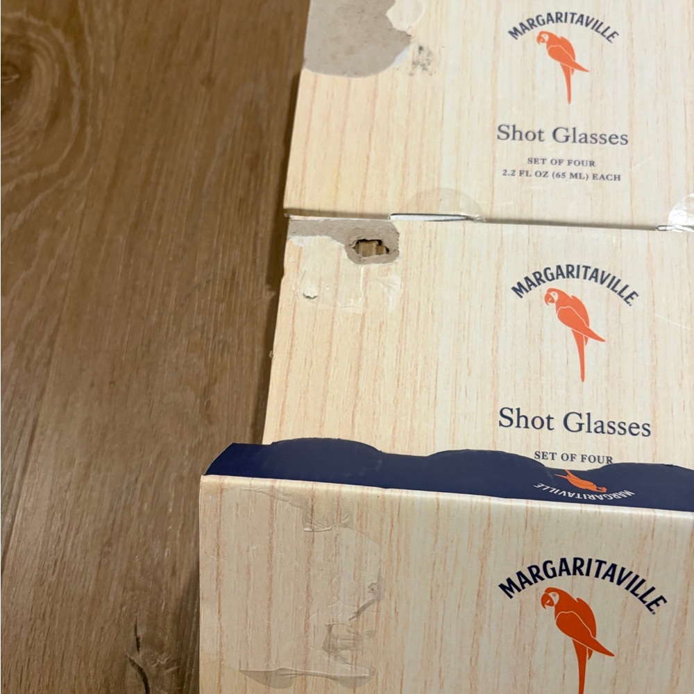 New 4 Margaritaville Shot Glasses It's 5 O'clock Somewhere Glass Set 2.2 Oz - Picture 11 of 11